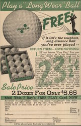 Longwear Golf Ball by New Process Company Postcard