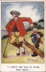 Golfer Berating Caddy Postcard