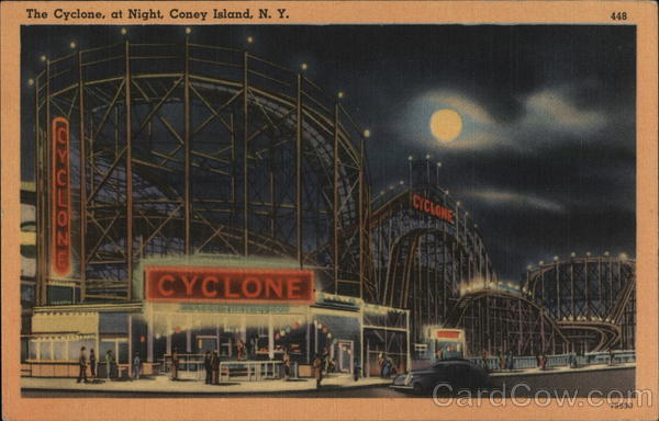 The Cyclone at Night Coney Island New York