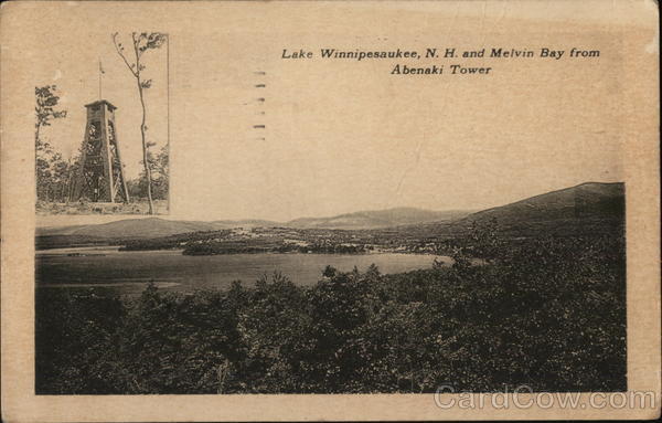 Lake Winnipesaukee, N.H. and Melvin Bay from Abenaki Tower New Hampshire