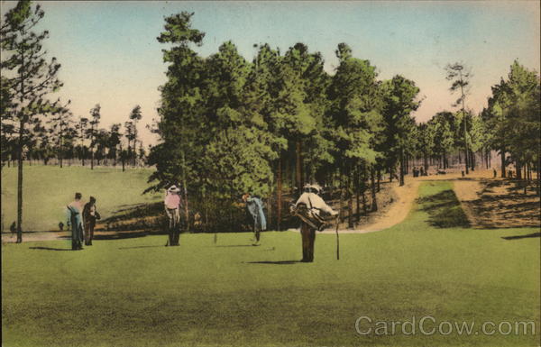 6th Green and 6th & 7th Holes, No. 1 Course Pinehurst North Carolina