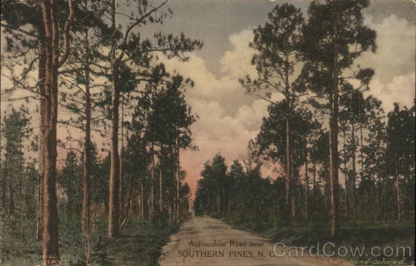 Automobile Road Near Southern Pines, N. C. North Carolina