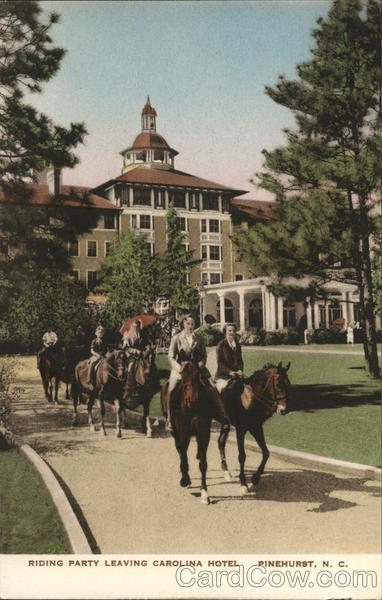 Riding Party Leaving Carolina Hotel Pinehurst North Carolina
