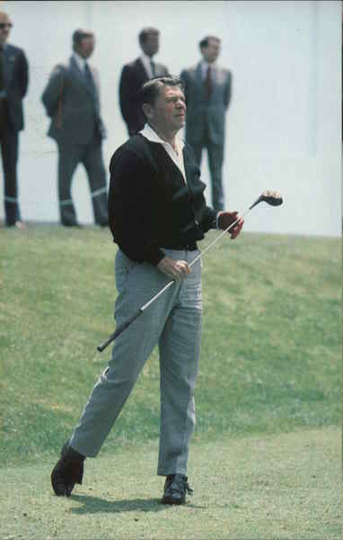 Ronal Reagan golfing Ronald Reagan