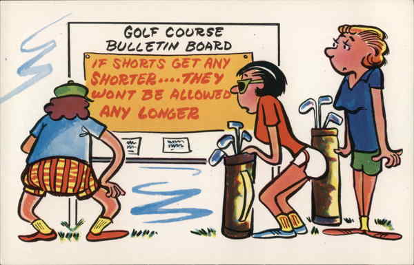 Golf Course Bulletin Board Caricatures