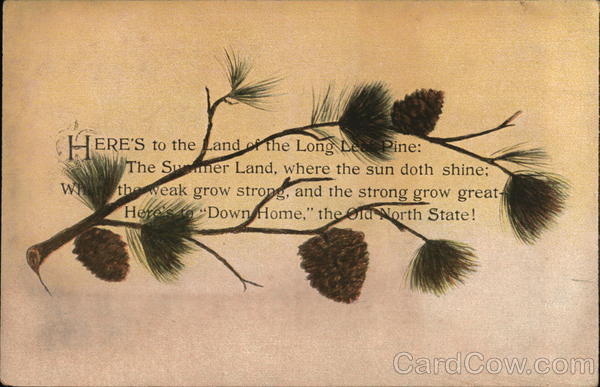 Here's to the Land of the Long Leaf Pine Monroe North Carolina