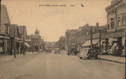 Main Street, Calais, Maine Postcard