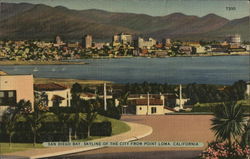 San Diego Bay, Skyline of the City Point Loma, CA Postcard Postcard Postcard