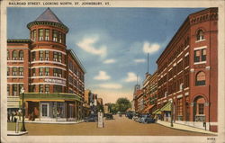 Railroad Street, Looking North St. Johnsbury, VT Postcard Postcard Postcard