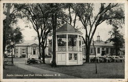 Public Library and Post Office Postcard