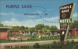 Purple Sage Motel Kerrville, TX Postcard Postcard Postcard