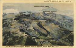 Mt. Washington and the Northern Peaks of the Pres. Range, White Mts., N. H. Maps Postcard Postcard Postcard