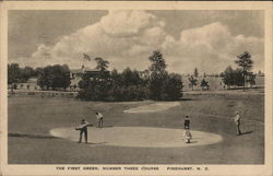 The First Green, Number Three Course Pinehurst, NC Postcard Postcard Postcard
