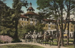 Riders Leaving Carolina Hotel Postcard