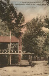 Greetings from the South. Canoeing Club House on the Lumbee River Southern Pines, NC Postcard Postcard Postcard