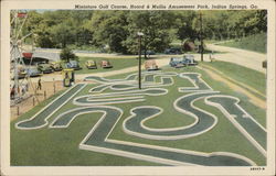 Miniature Golf Course, Hoard & Mullis Amusement Park Postcard