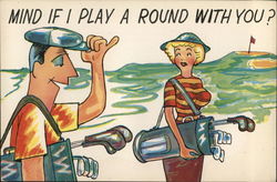 Mind If I Play A Round With You? Golf Postcard Postcard Postcard