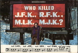 Rush Harp Standing In Front of Sign Woodstock New York