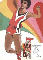 Athletics Station 1984 Olympics Postcard Postcard Postcard