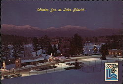 Winter Eve at Lake Placid New York Postcard Postcard Postcard