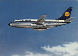 Lufthansa Boeing 737 City jet Aircraft Postcard Postcard Postcard