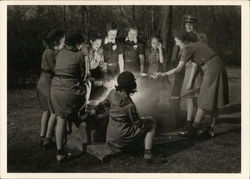 Girl Scouts, Cunningham Park, New York City, 1943 Postcard