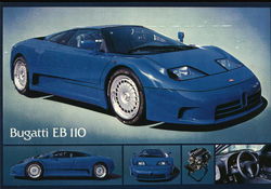 Bugatti EB 110 Cars Postcard Postcard Postcard