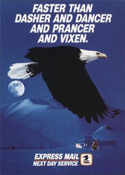 Eagle with Earth in Background, Promotion for USPS Express Mail Next Day Service Postcard