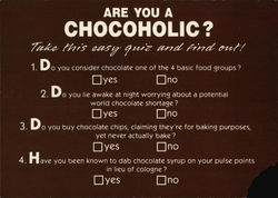 Are you a Chocoholic? Comic, Funny Postcard Postcard Postcard