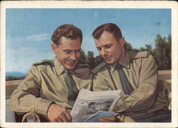 Russian Cosmonauts - Yuri Gagarin and Gherman Titov Soviet Union