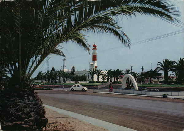 Street Scene and Lighthouse Swakopmund Namibia Africa