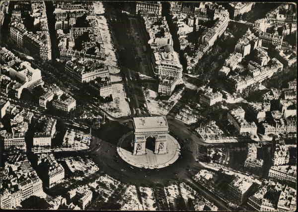 L'Arc de Triomphe - Aerial View Paris France