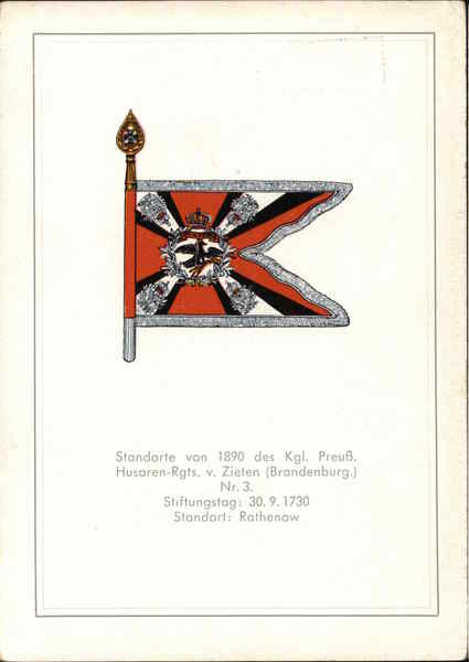 Standarte von 1890 des Kgl. Preuss Husaren-Rgts. v. Zieten (Brandenburg.)
