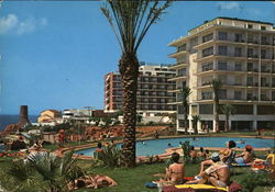 Hotel and Pool Benalmadena, Spain Postcard Postcard Postcard