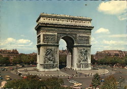 Place de l'Etoile and l'Arc de Triomphe Postcard