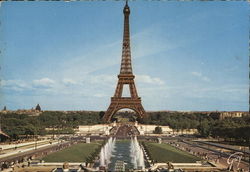 Eiffel Tower and Trocadero Gardens Postcard