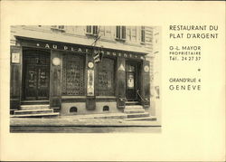 Restaurant du Plat d'Argent Geneva, Switzerland Postcard Postcard Postcard