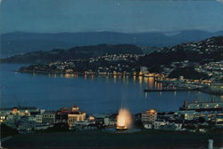 Oriental Bay at Night Wellington, New Zealand Postcard Postcard Postcard