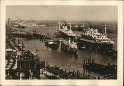 View of Ships and Harbor Postcard