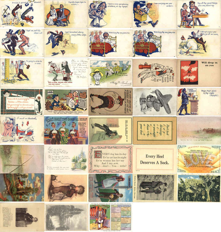 Lot of 38 Antique Comic & Topics Original Postcards