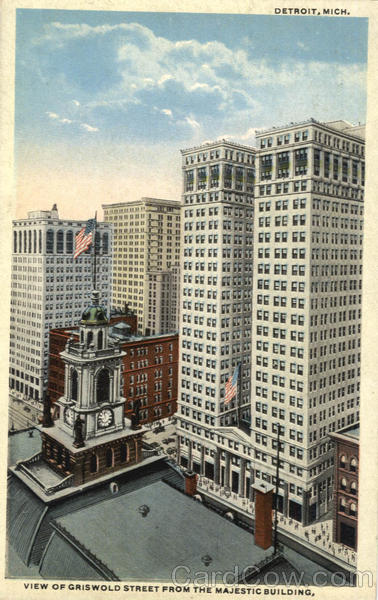 View of Griswold Street from the Majestic Building Detroit Michigan