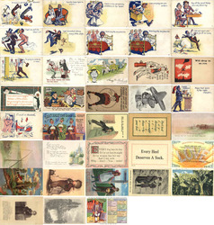 Lot of 38 Antique Comic & Topics Original Postcards Postcard