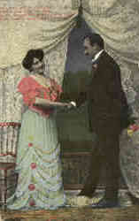 Couple on Balcony Postcard