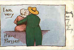 I am very hard pressed Postcard