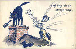 and the clock struck one Postcard