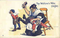 Spanking - The Widow's Mite (might) Comic, Funny Postcard Postcard