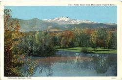 Pikes Peak from Monument Valley Park Postcard