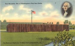 Fort Necessity, Site of Washington's First Real Battle, On National Highway, 11 Miles of Uniontown Pennsylvania Postcard Postcard