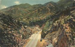 Manitou, Sorrounded by Hills, As seen from UTE Pass Postcard