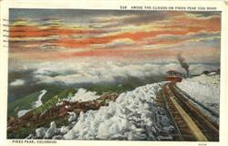 Above The Clouds On Pikes Peak Cog Road Colorado Postcard Postcard